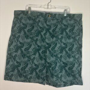 BERKLEY JENSON 42W NEW Weekend Short 10" Green Hawaiian Flat Front Stretch Short